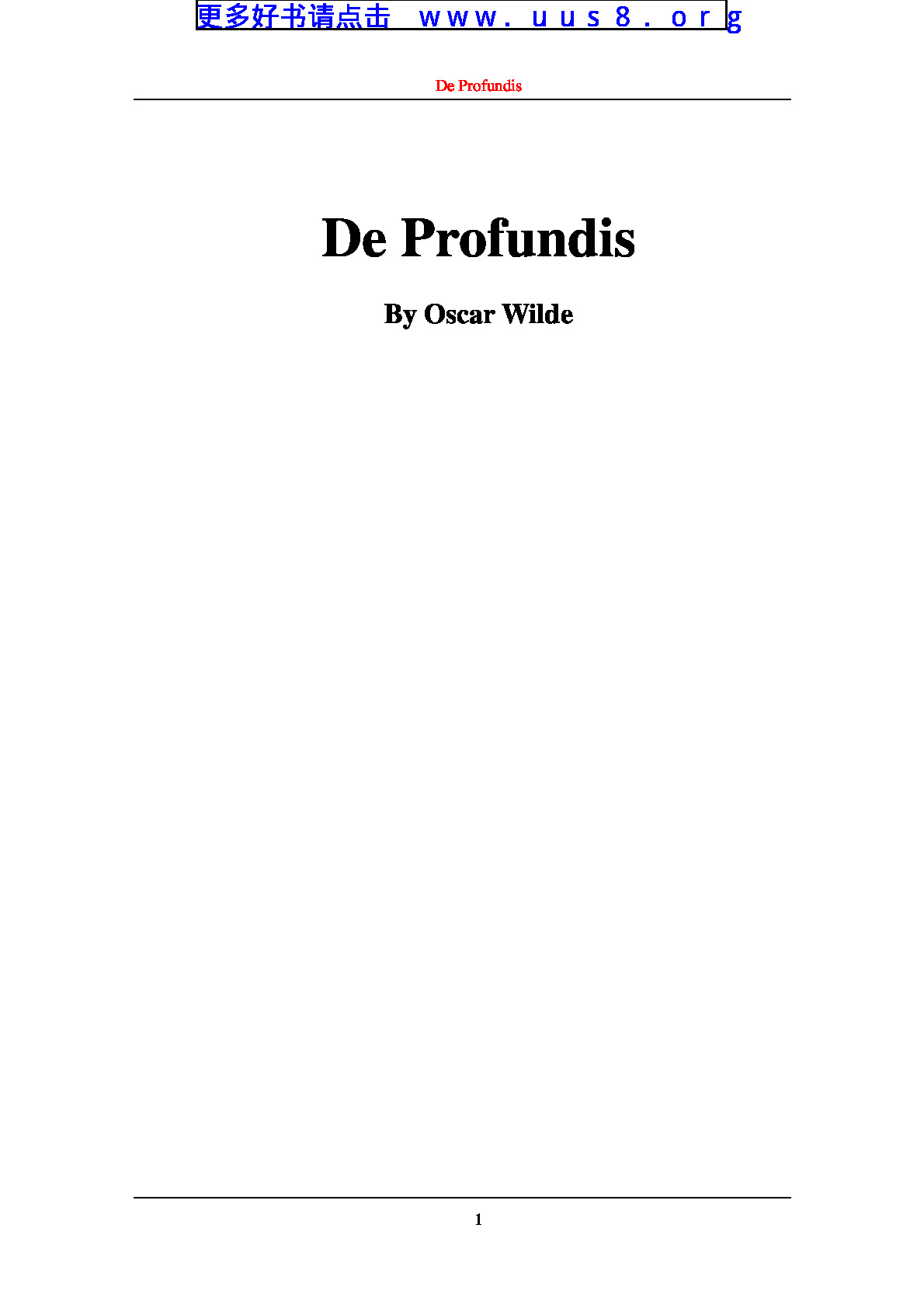 De_Profundis(惨痛和呼声)