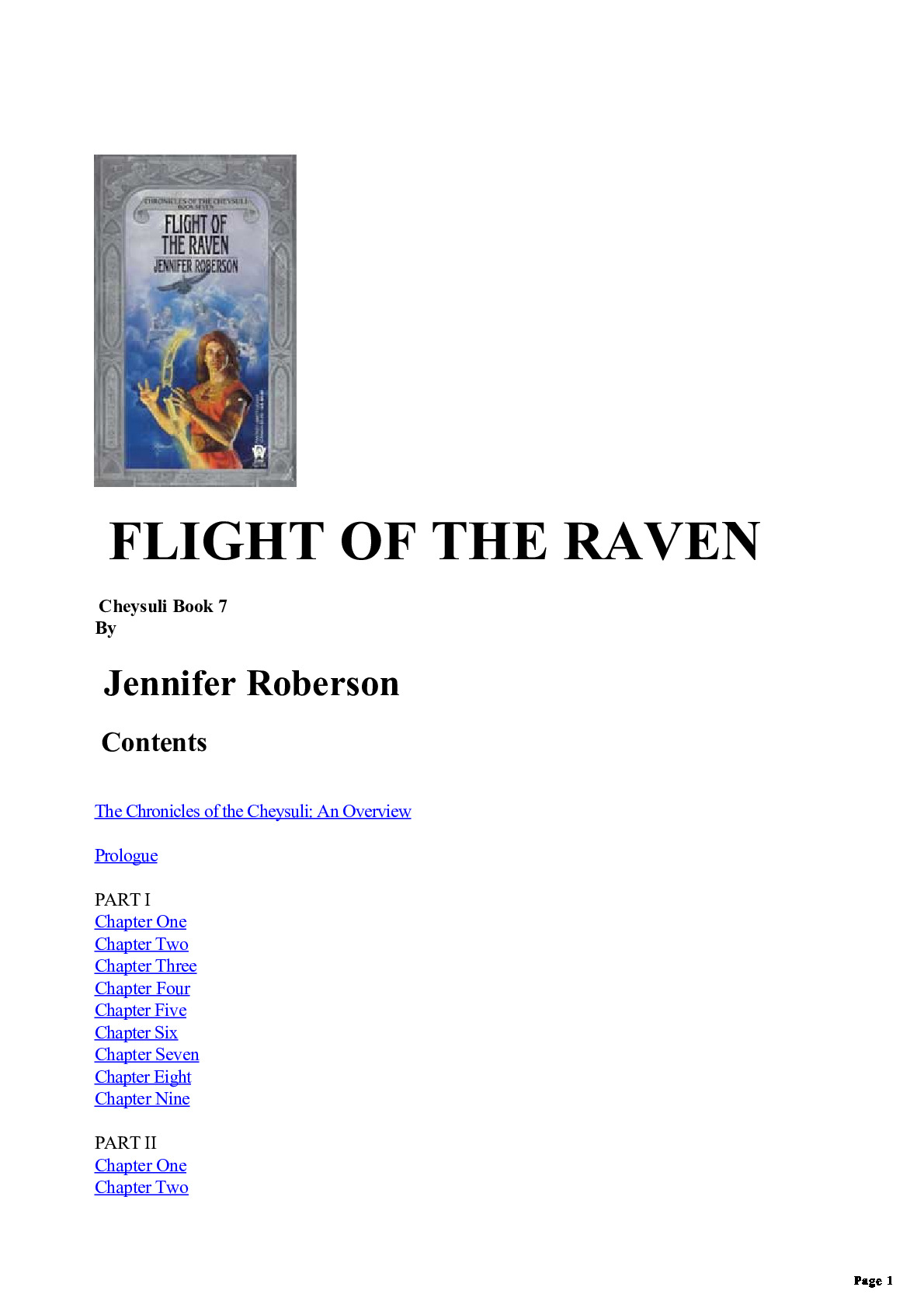 Jennifer Roberson – CotC 7 – Flight of the Raven