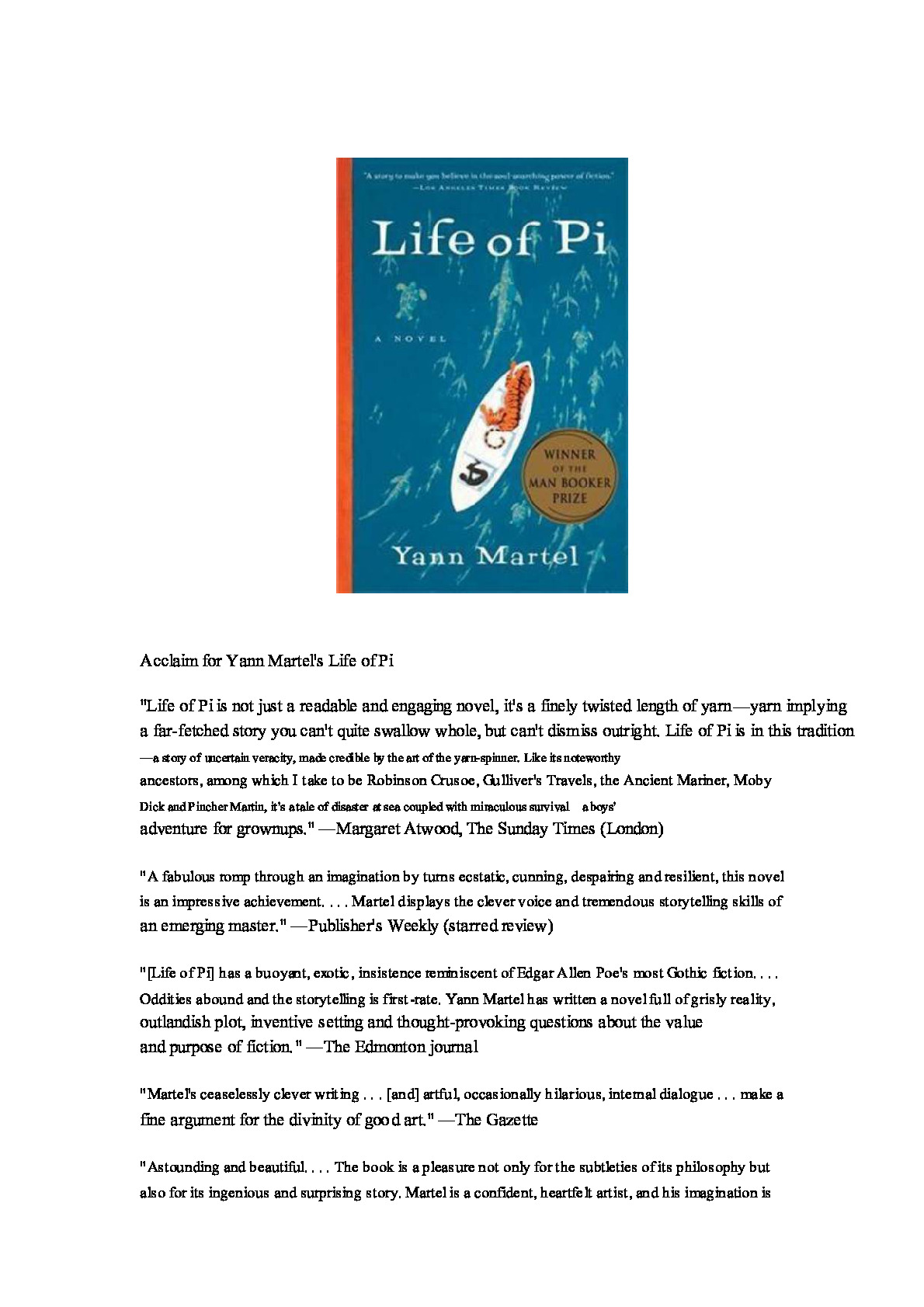 Life of Pi【少年派的奇幻漂流】