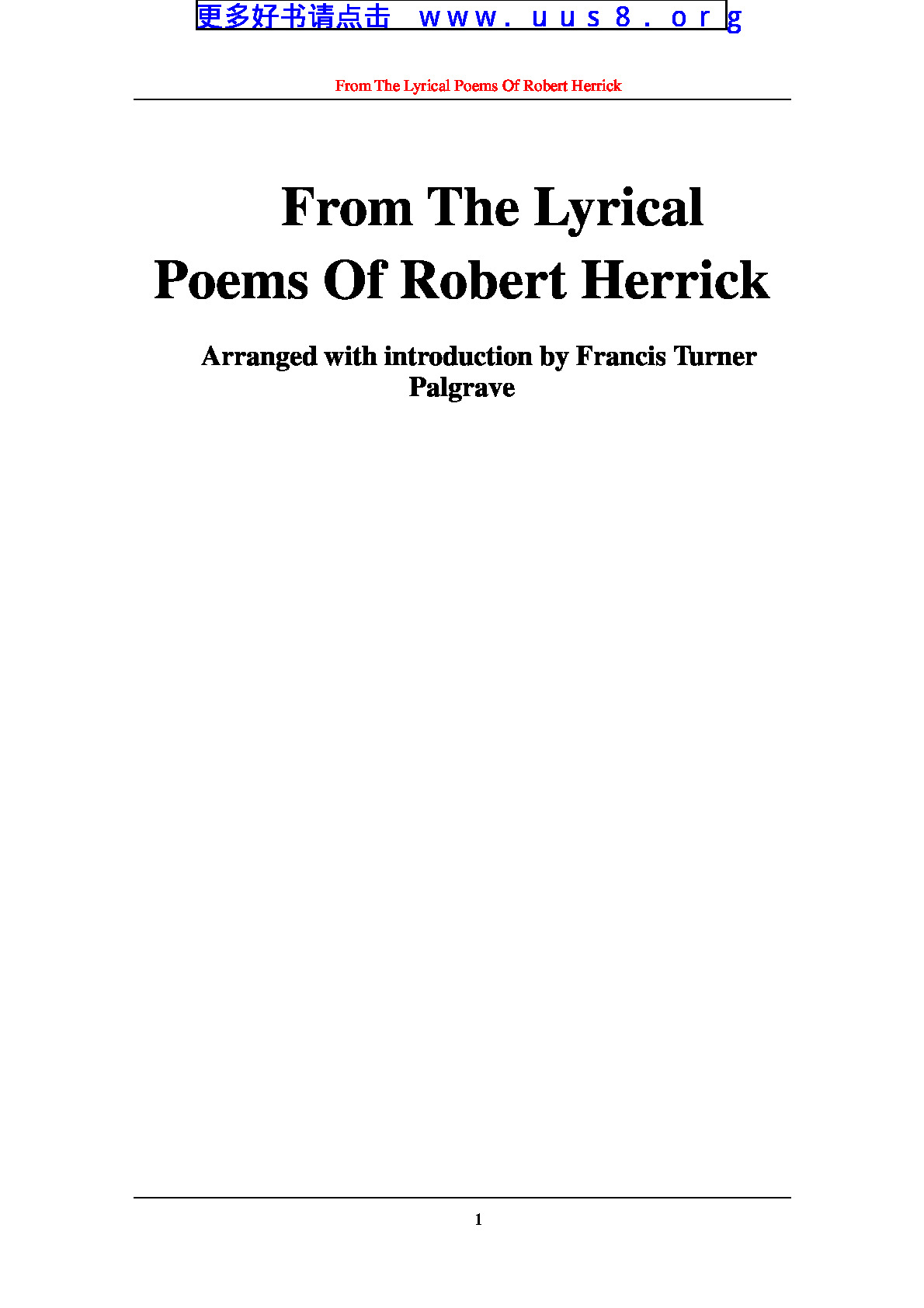 From_The_Lyrical_Poems_Of_Robert_Herrick(罗伯特赫里克抒情歌谣选)