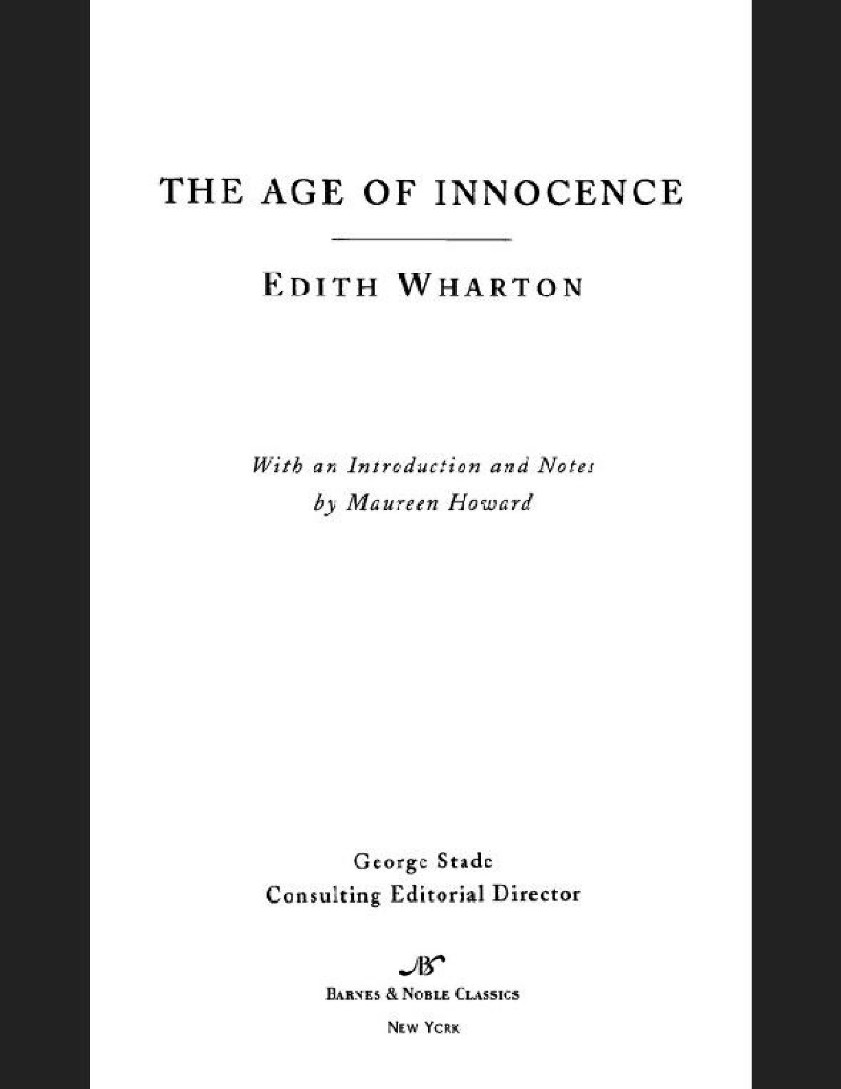 Age of Innocence, The – Edith Wharton
