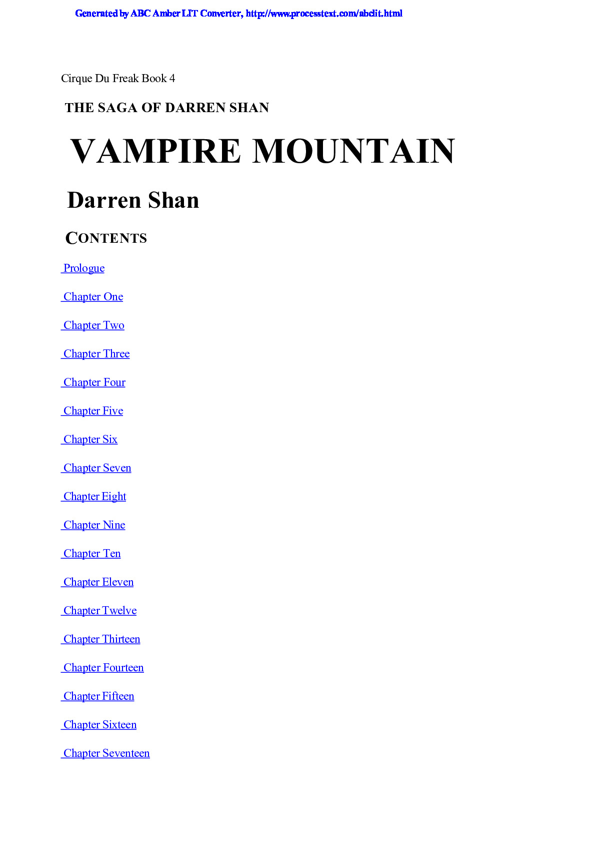Shan, Darren – Cirque Du Freak 04 – Vampire Mountain