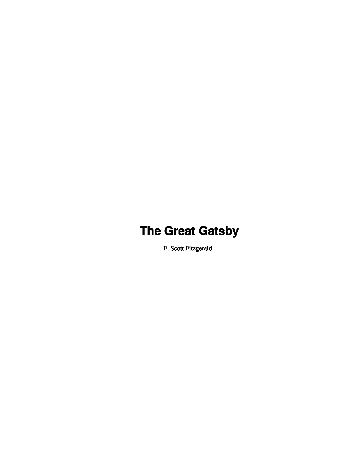 The Great Gatsby【了不起的盖茨比】