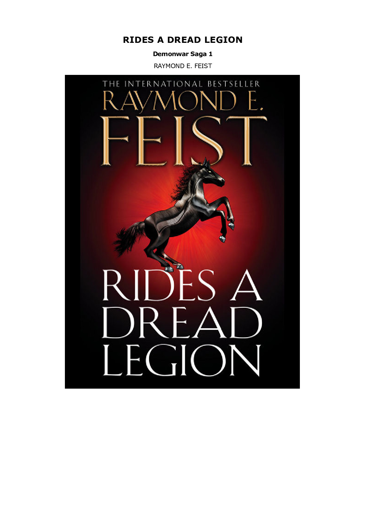 Raymond E. Feist – Demonwar Saga 01 – Rides A Dread Legion