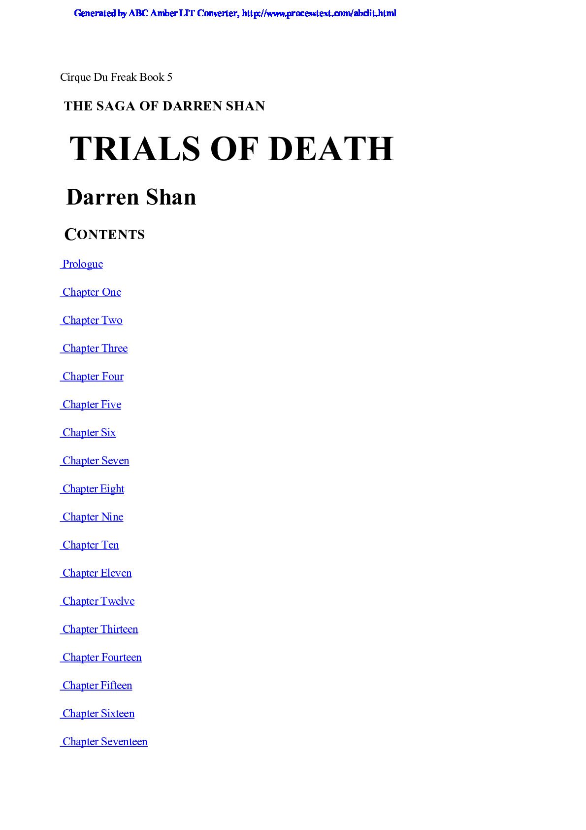 Shan, Darren – Cirque Du Freak 05 – Trials Of Death