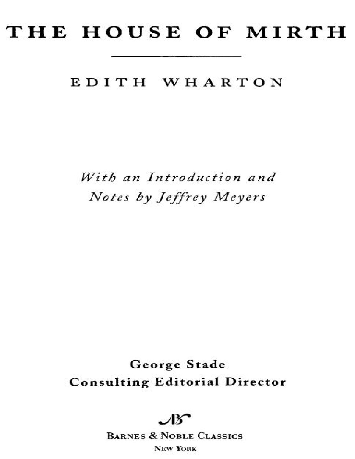 House of Mirth (Barnes & Noble Classics Series) – Edith Wharton